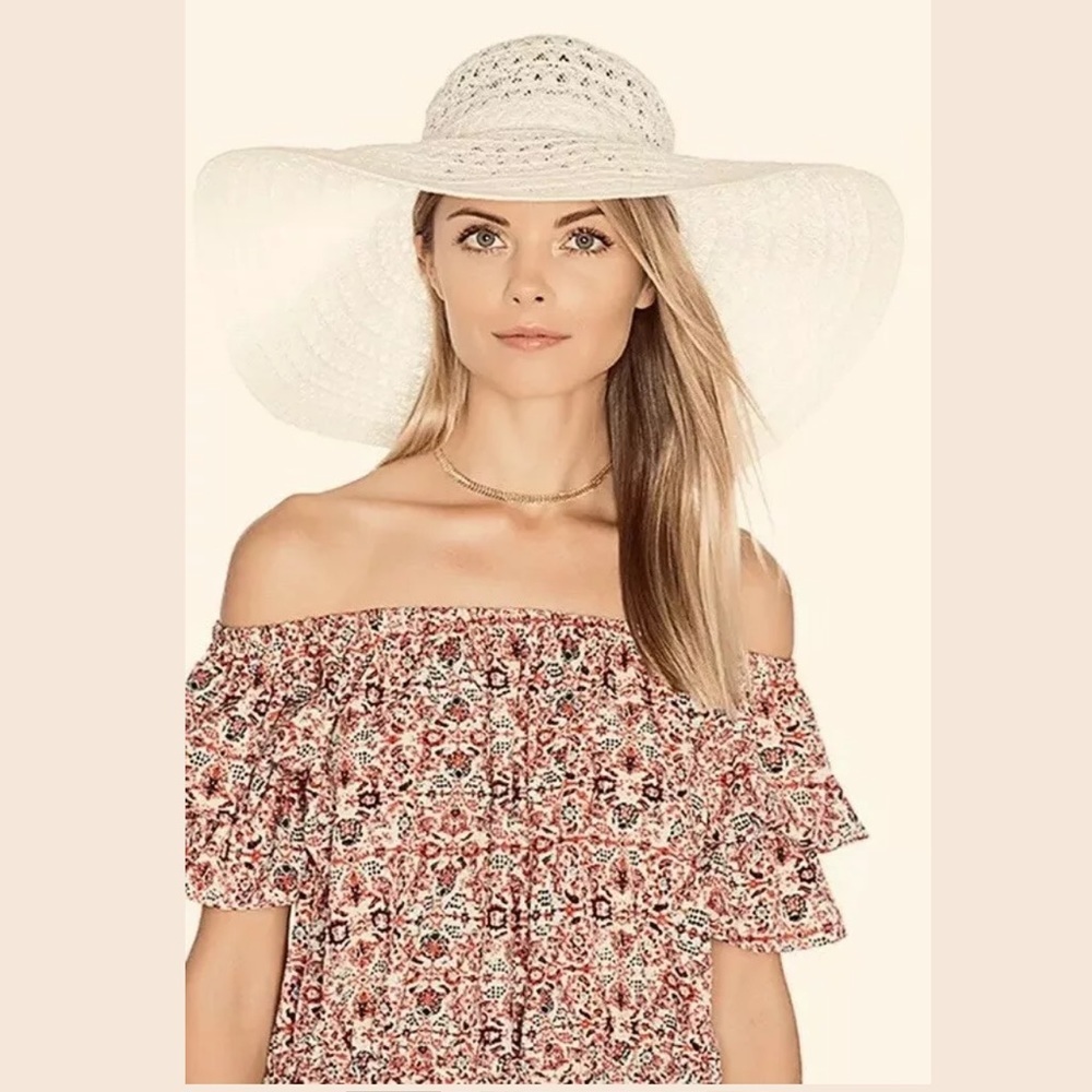 Anthropologie Alessandra Chantilly Wide Floppy Hat